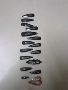 16 Black Hairclips