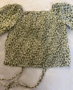 Floral Long Sleeve Drawstring Top