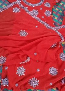 Orange Kurta Set With Heavy Dupatta