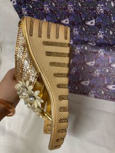 golden party wear heels