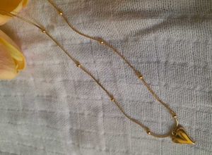 Golden Heart Charm Pendant Chain( Anti Tarnish)