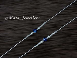 Evil Eye Beaded 92.5 Sterling Silver Chain Anklet