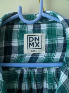 DNMX Plaid Flannel Shirt - Green &amp; Navy