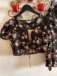 Beautiful Black Floral Co Ord Set