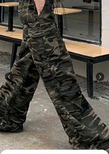 Women Comouflage Loose Fit Cargo Trousers
