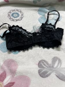 Black Embroidery Bra, Not Padded. Wired.
