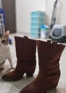 Brown Slouched Cowboy Boots