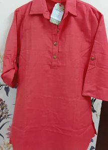 Carrot Red Hip cover Kurta Style Tunic