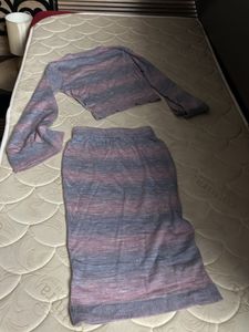 Striped woolen co ord set