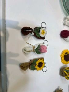 Crochet Flower Bouquet Keychain
