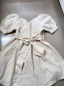 Cream Puff Sleeve Mini Dress