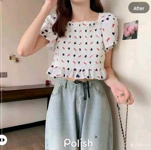 New With Tag Cute Crop Korean Top