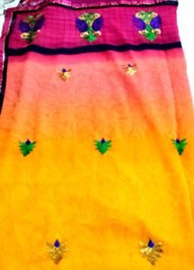Saree with blouse - like new 💗