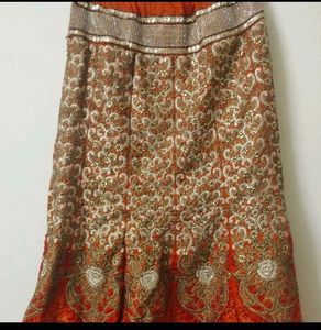 Orange Embellished Lehenga