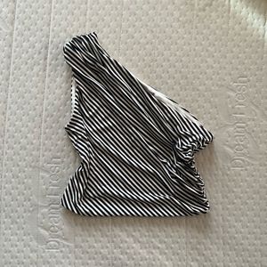 h&m Striped One-Shoulder Top
