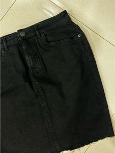 Black Denim Skirt