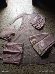 Embroidered Shrug Blouse Lehanga Pant and Dupatta