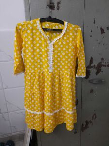 Yellow Printed Dress,like New