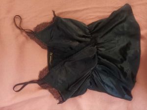 Laced Navy Blue Satin Top