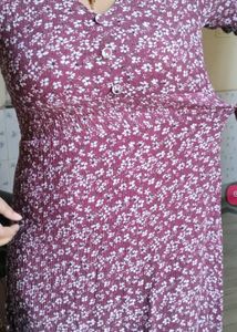 Ankle Length Purple Dress Flower Printed