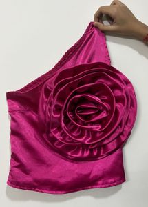 Magenta One-Shoulder Top