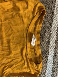 Mustard Ribbed Top - UK 10