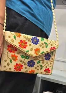 Floral Embroidered Pouch