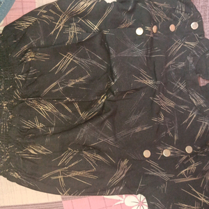 lonkey black crop  top with golden print