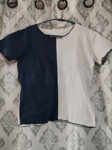 Navy White Top