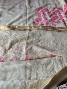 White Georgette Saree