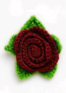 Crochet Rose Hair Clip