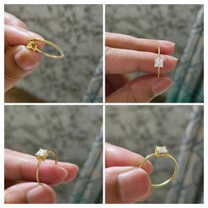Giva Silver 925 Golden Cubic Beauty Ring