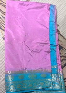 Pink & Blue Saree