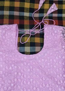 Lilac Floral Embroidered Blouse