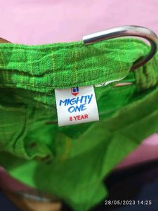 Green Cotton Kurta For Boy