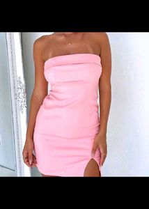 Pink Strapless Mini Dress