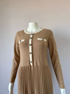 Beige Korean Sweater Dress