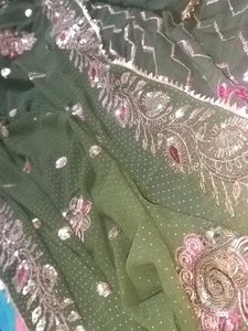 Mehandi Outfit Kurta And Layered Gharara