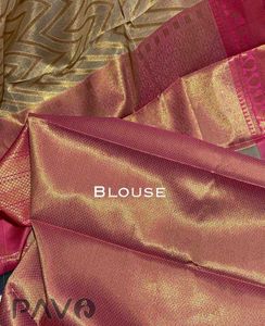 Grey &amp; Pink Silk Saree