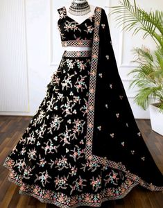 Black embroidered Lehenga