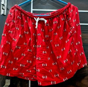 Red Patterned Shorts