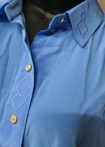 Vintage Blue Button-Up Shirt