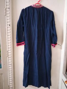 Navy Embroidered Tunic Dress