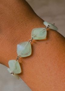 Seafoam Square Bead Bracelet