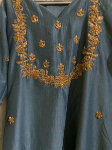 Sale🔥Rare Blue Colour Dupatta Set