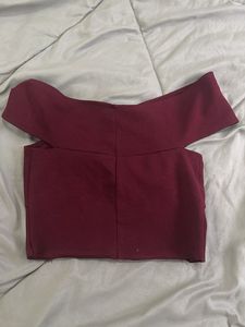 Burgundy Crisscross Crop Top