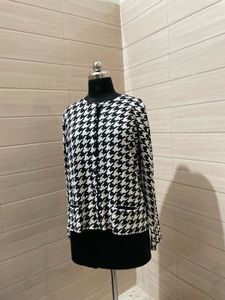 Houndstooth Print cardigan