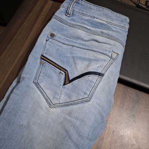 Simple Plain Blue Sparky Jeans