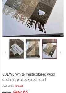 Loewe Wool And Cashmere Anagram Scarf in Brown