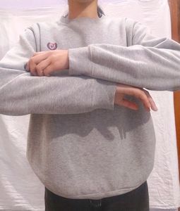 Pinteresty solid grey oversized sweatshirt